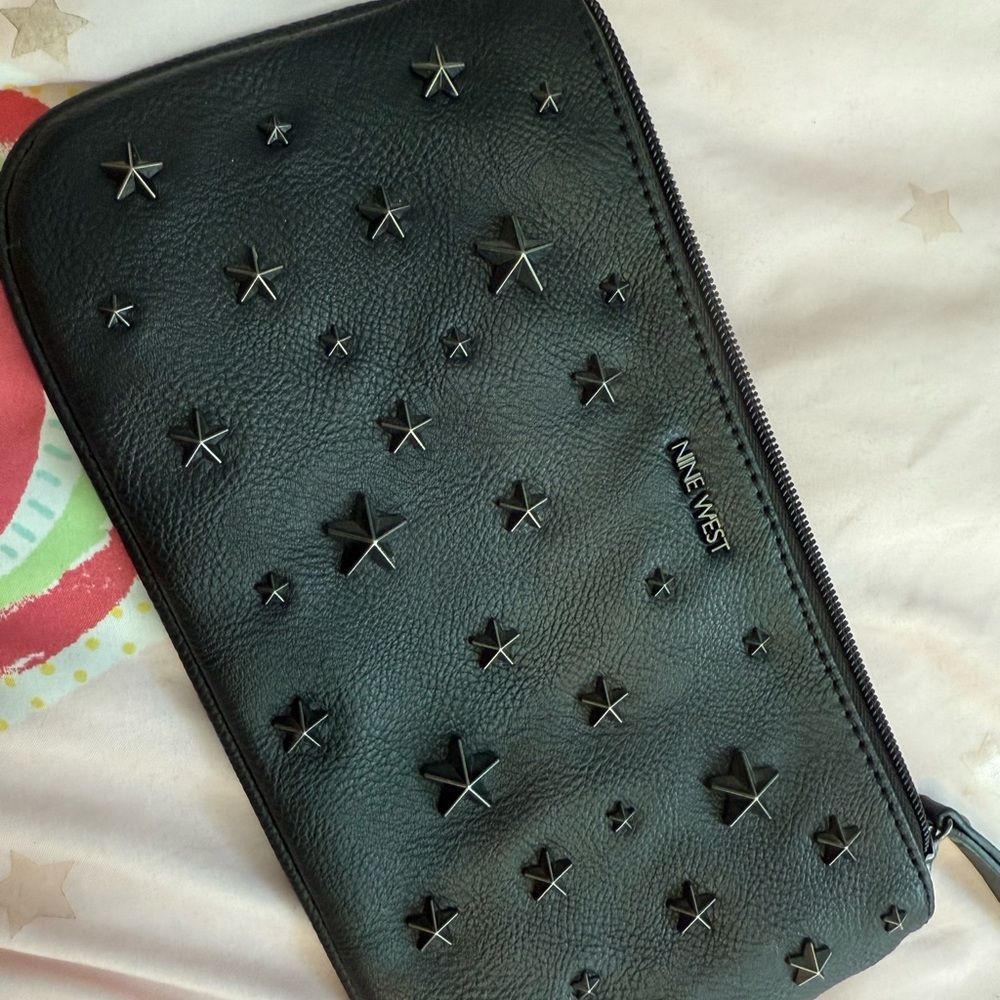 Nine West Black Star-Studded Pouch